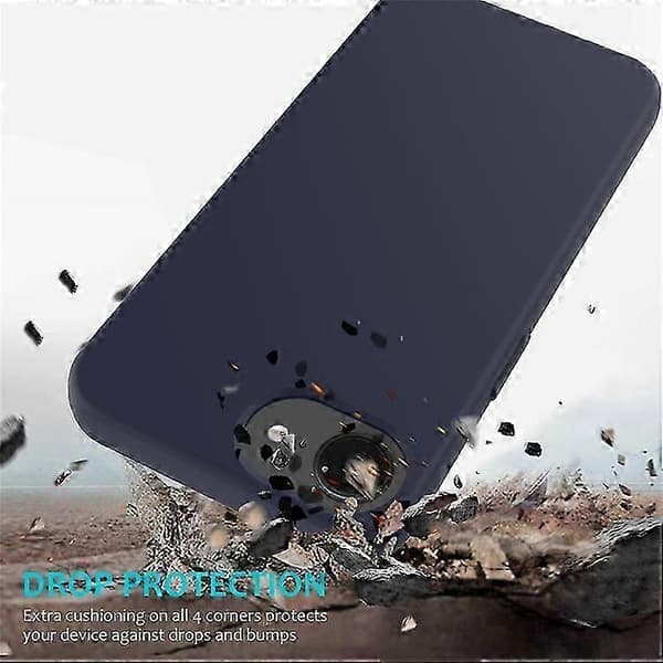 Kompatibelt Skal för Iphone 16e, Fallsäkert Flytande Silikon Mjukt Foder Baksida Telefonskydd Dark Blue