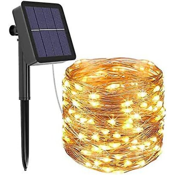 Udendørs Solcelle Lysstreng, 12m 120 LED 8 Tilstande Vandtæt Eventyrlys Dekoration [Energiklasse A+++]