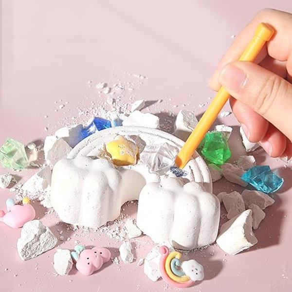 Gemstone Digging Kit, Gemstone Dig Kit innehåller utgrävningsverktyg för vetenskap STEM-aktiviteter