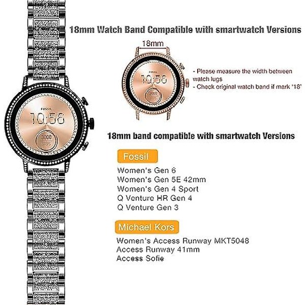 För Apple Watch-rem, iWatch, 38/40/41 lättmetallglitter kristall snabbfrigörande armband, damsports