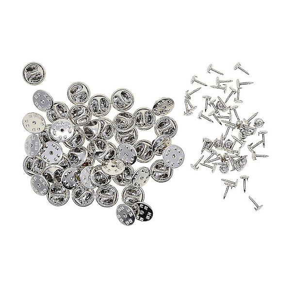 50 Sarjaa Merkkien Hattu Neula Metalli Solmio Takaisin Lapel Perhonen Soljet Kiinnikkeet Hopea