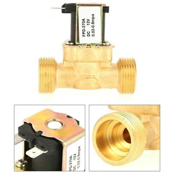 Vandventilkontakt G3/4 Tomme Messing Solenoidventil Ac220v Til Varmelegeme