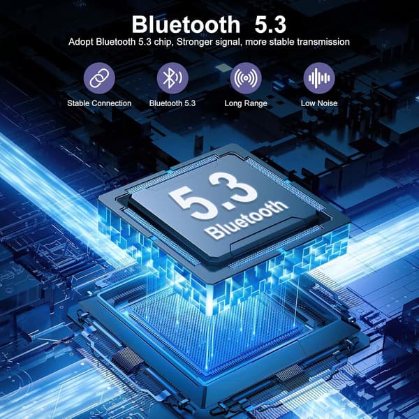 Bluetooth Audio Adapter, Bluetooth 5.3 Sender Mottaker, 2-i-1 Dobbel Tilkobling Audio Bluetooth Mottaker