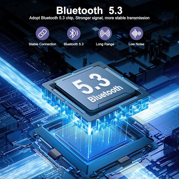 Bluetooth-ljudadapter, Bluetooth 5.3 Sändare/Mottagare, 2-i-1 Dubbelanslutning Ljud Bluetooth-mottagare