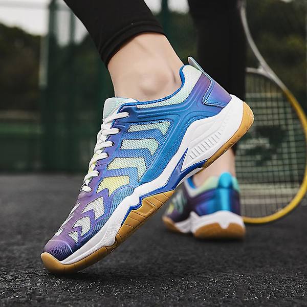 Lätta sneakers för män och kvinnor, lämpliga för inomhusbanor, badminton, 3Dw66 Blue EU 41