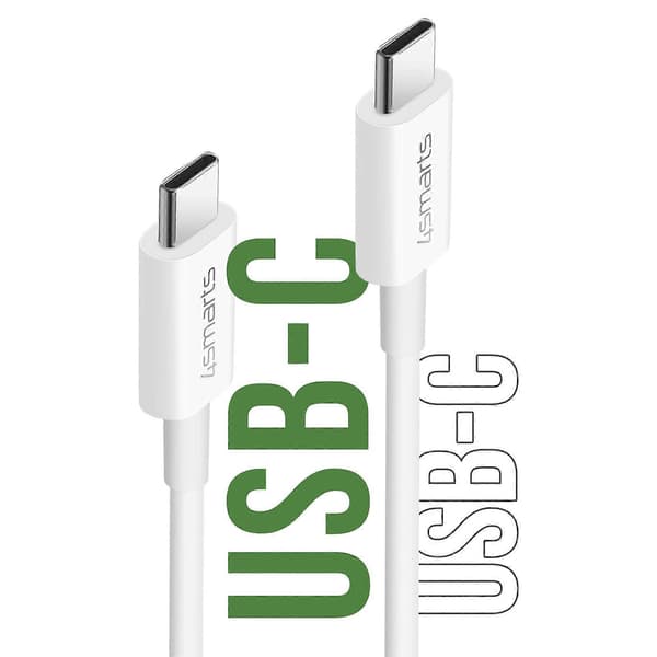 USB-C Sektorladdare GaN 20W Kompakt Format + USB-C Kabel 60W, Vit