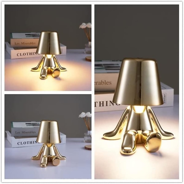 Gull Dekorativ Tenker Statue LED Skrivebordslampe