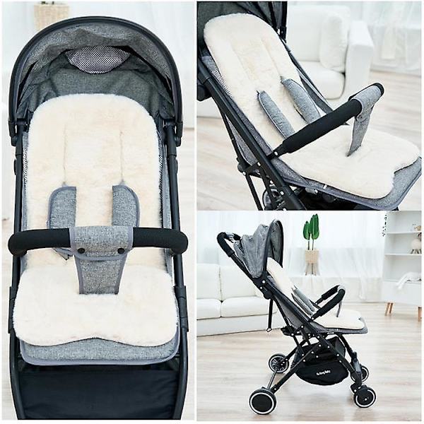 Babyskyddssitsfoder, konstgjord fårskinn barnvagnsfoder för barnvagnar, bilbarnstolar Brown