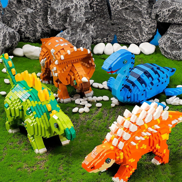 Plesiosaurus 1004 delar Micro Dinosaur Building Blocks Kit, DIY Mini Brick Blocks Set