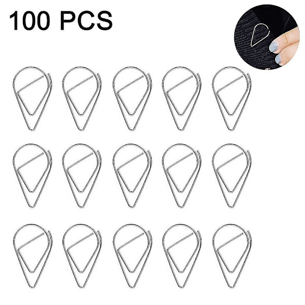 100 Papirclips, Holdbare og Rustfrie Papirclips