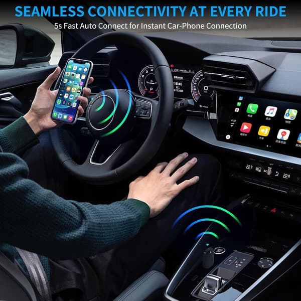 Trådløs Carplay og Android Car-adapter, 2 i 1-stick konverterer kablet Android Car/Carplay til trådløs, egnet for biler med AA