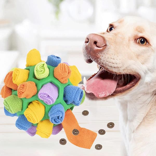 Snusebold til Kæledyr, Foderinstinkt, Snusemåtte til Kæledyr, Hundepuslespil, Langsom Foderbold, Godbid Dispenser Legetøj, Interaktivt Aktiveringslegetøj til Små og Mellemstore Hunde
