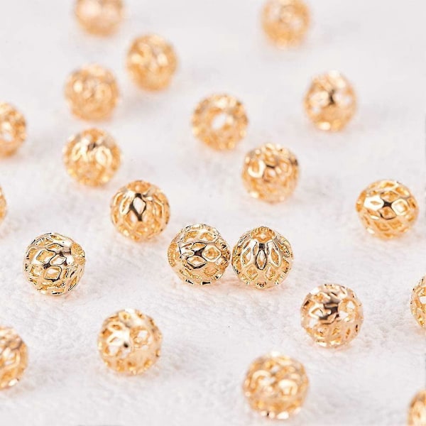 30 st 18K förgyllda distanspärlor Metalldistanspärlor för DIY-smyckestillverkning Fynd och annat hantverk - 8x3mm ihåligt format