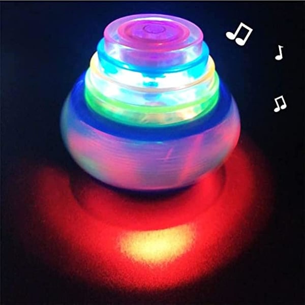 3-pack Light Up Blinkande Snurretoppar För Barn Magic Blinkande Musik Gyro Snurra Gyroskop Rolig Ufo Led Shining Toys