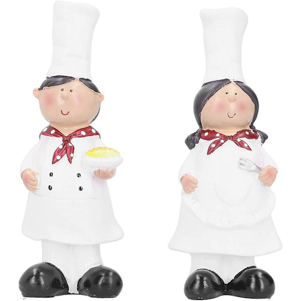 Kockfigurer kök, fint utförande hartspar figurin kockfigur staty, för köksdekor kök bar skåp bageri dekoration present