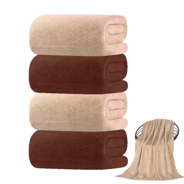 4-pak Badehåndklæder - Ekstra absorberende - mikrofiber - 70*140cm (neutrale) Combination 3