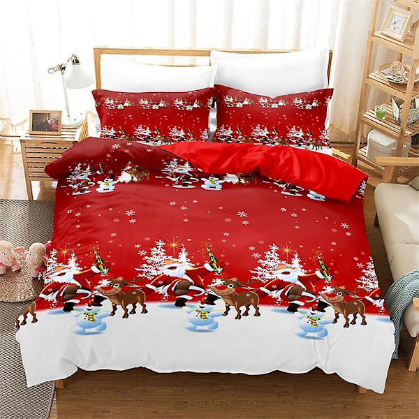 Julduntäcke Set - Juldekor Semester Sängkläder Set style 1 200*230cm