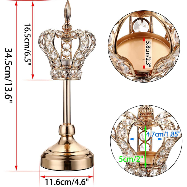 2 st metalljusstakar ljusstake krans ljusstake dekoration för hem, bröllop (gyllene)