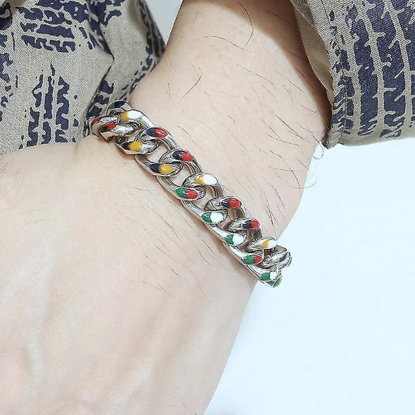 Retro rostfritt stålarmband för män kedjearmband födelsedagspresent Gold