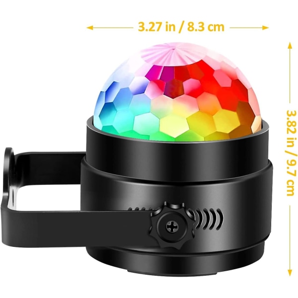 Diskokugle 360 Roterende LED Festlampe Musikaktiveret Disko
