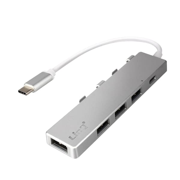 USB-C Hub med 4 USB-porter Rask 5Gbps Overføring OTG Funksjon LinQ
