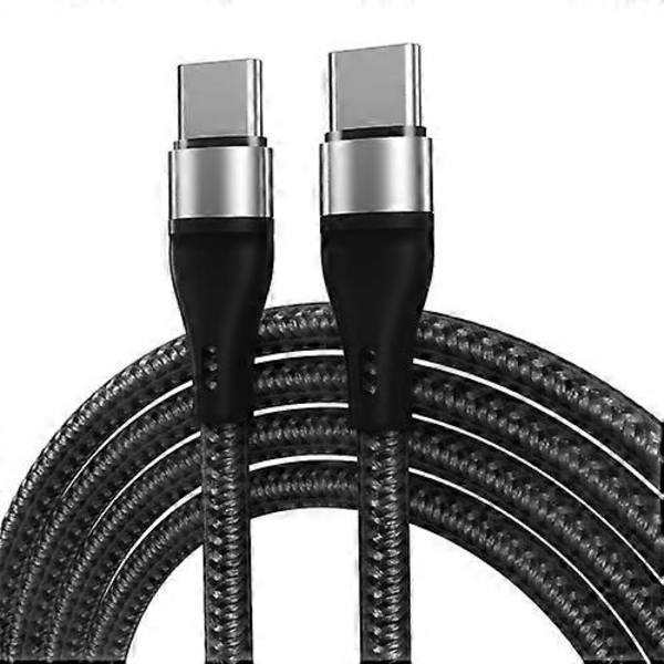 ADC-004 USB-C / Type-C - USB-C / Type-C PD -pikalataus punottu datakaapeli Silver 2m