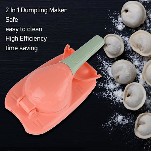 2 I 1 Dumpling Maker Dumpling Press, Plastsikker Dumpling Making Tool Effektiv Manuel Dumpling Maker Form Skin Pink Til Køkken