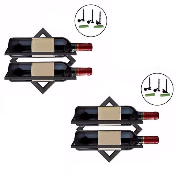 Vinstativ Væghængt Sammenklappeligt Vinflaskeholder Organizer Display Til Hjemmekøkken Barindretning 2 stk Style 1