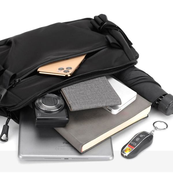 Fanny Pack för män och kvinnor, plus size midje, gym, utomhus, modebälte, midjeväska, packpåse black