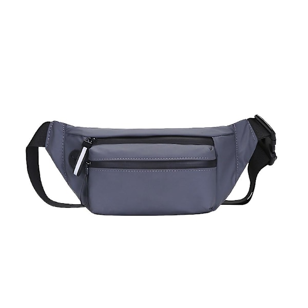 Pu Pocket Herr En-axlad Crossbody Väska-fritids Ryggsäck Sport Diagonal Bakficka grey