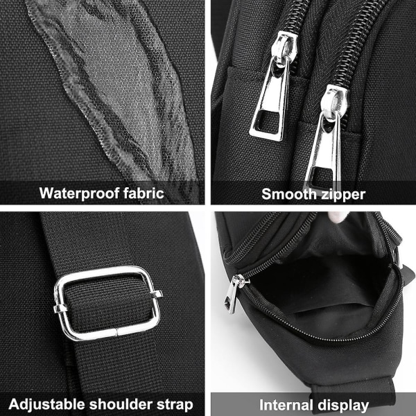 Oxford Stoff Diagonal Brystveske Herre Ny Skulderveske Brystveske Pendling Liten Ryggsekk style1