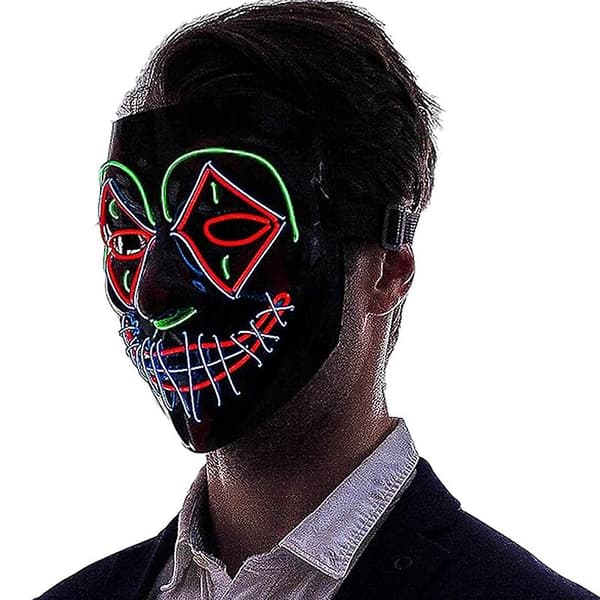 Halloween LED Purge Skummel Maske Lysende LED Maske style 2