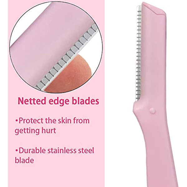 Dermaplaning-verktyg för kvinnor  Ögonbrynsrakapparat Trimmer Shaper  Ansiktshårborttagare Rakapparat för att raka ansiktshår Persikohårfjun Överläppshår  Paket med 6