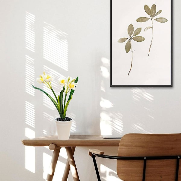 Tvåhövdad Narcissus Liten Bonsai Kreativa Prydnader Simulering Blomdekorationer Konstgjord Simulering Blom Grön Växtkrukor white