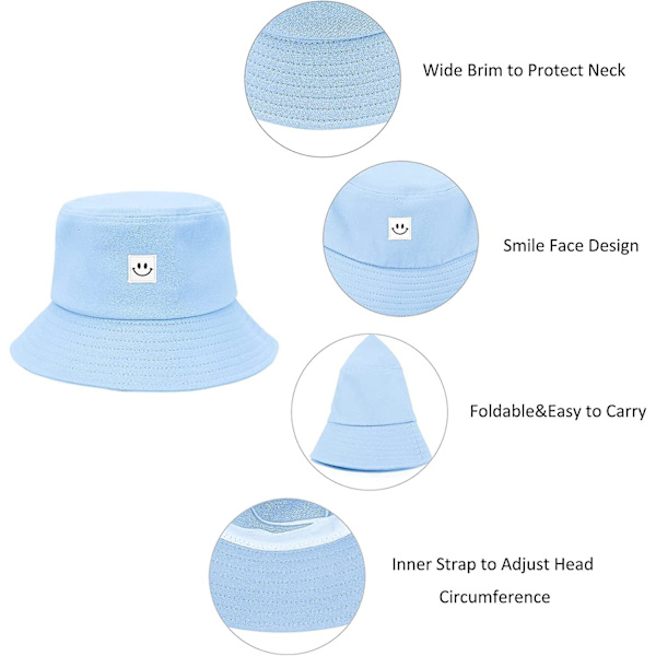 Bøttehatter for barn Upf 50+ Sammenleggbar solhatt for barn Unisex hatter Gutter Sommer Jenter Solhatt Strandhatt