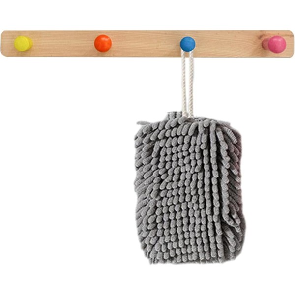 Kylpyhuoneen käsipyyhkeet | Chenille-mikrokuituiset kylpyhuoneen käsipyyhkeet, pehmeät ja pörröiset chenille-käsipyyhkeet nauhalla, nopeasti kuivuva pyyhe kylpyhuoneeseen ja keittiöön