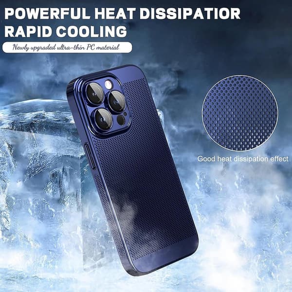 Fintmasket kølende telefoncover til iPhone 15 14 Plus Pro Max Pro Purple