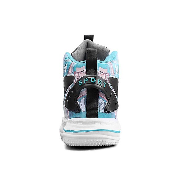Barn Sneakers Hög-Top Sneakers Löparskor Platta Skor För Pojkar Fr887 BlackBlue EU 35