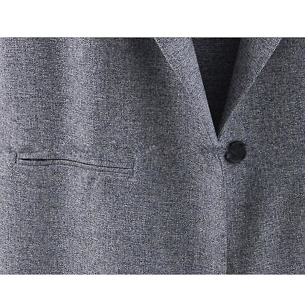 Dame Ærmeløs Vest Casual Cardigan Toppe Lang Ensfarvet Frakke 4XL A