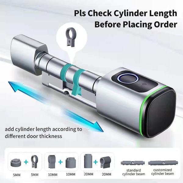 Fingeravtryckslås Smart Låskolv Graffiti Ttlock Bluetooth Trä Dörrlås