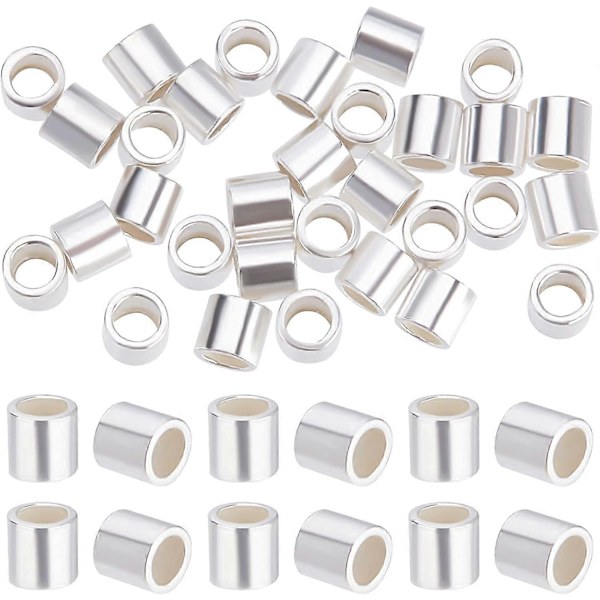 50 st/ask Crimprörspärlor 925 Sterling Silver Crimprör Distanser 2mm Snörändlock Lösa Stoppspärlor