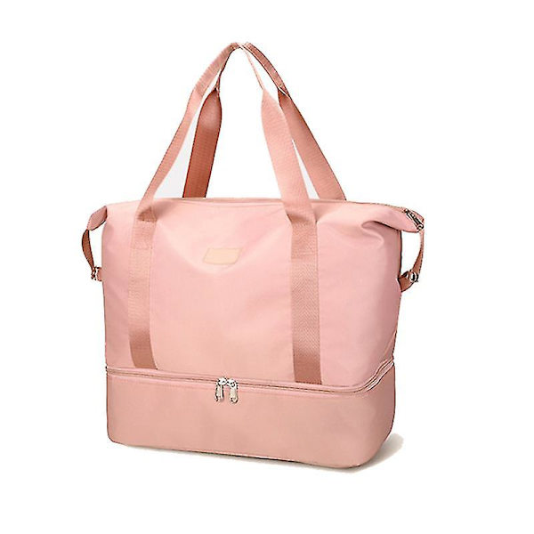 Håndbagasje Tote Reisebag med Lomme for Koffert Multifunksjonell Stor Pink