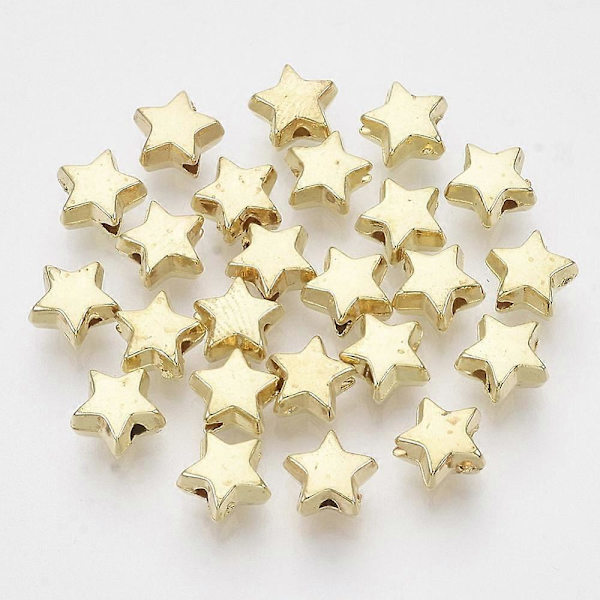 200 kpl CCB Muovihelmet Tähti Kultainen 6x6,5x3,5mm Reikä: 1,2mm