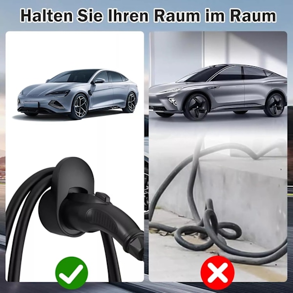 Type 2 vægmontering, wallbox beslag, kabel- og stikholder, wallbox EV