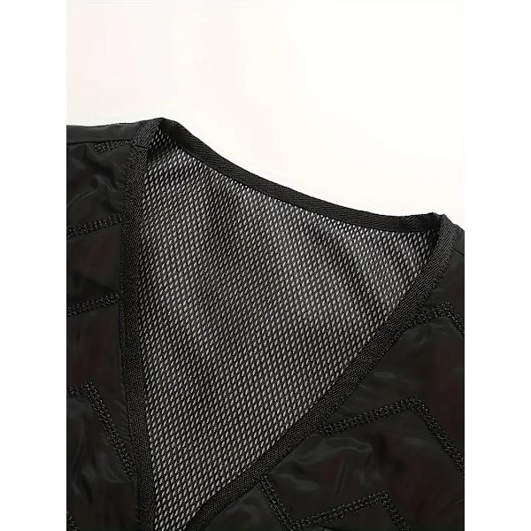 Varm Vintervest med Varme, Herre Casual Cargo Vest med Lynlås til Udendørs Aktiviteter 2XL