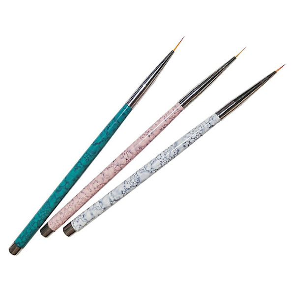 Kynsitaiteen Liner-sivellin, UV-geelimaalin raidalliset siveltimet lyhyisiin vetoihin, yksityiskohtiin, sekoittamiseen, pitkänomaisiin linjoihin colorful quantity  3pcs