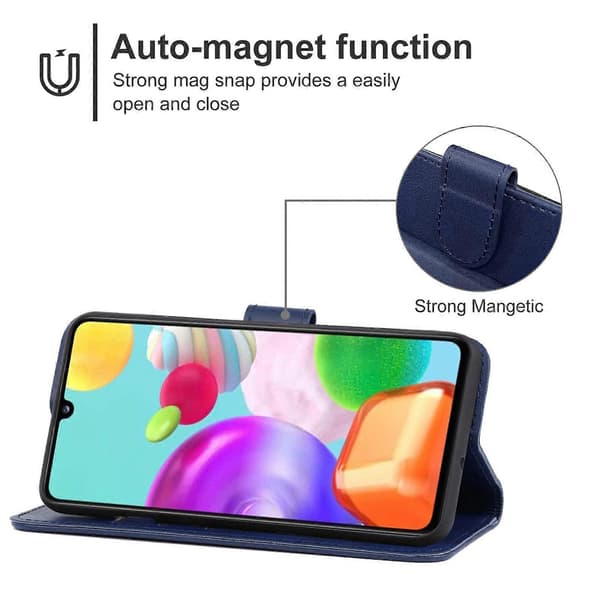 Lærtelefondeksel for Samsung Galaxy A41 EU-versjon Blue