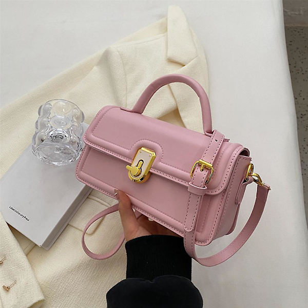 Handväska Dam PU Handväska Plånbok Axelväska Modeväska Retro Plånbok pink