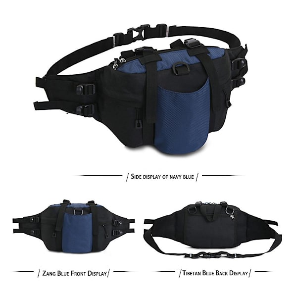 Ny utomhus sport stor ficka vattentät bergsklättring vattenkokare ficka nylon tre-syfte ficka blue