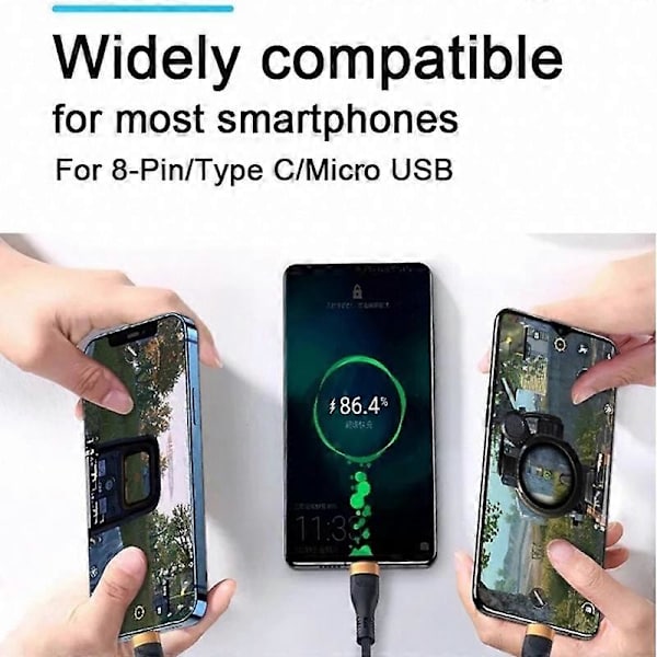 Type B til iPhone 15-serien 1,2 m PD 100 W 3-i-1 Type-C til Lightning+Type-C+Micro Datakabel Telefon Style A